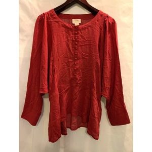 Maeve NWT red long sleeve blouse, size M